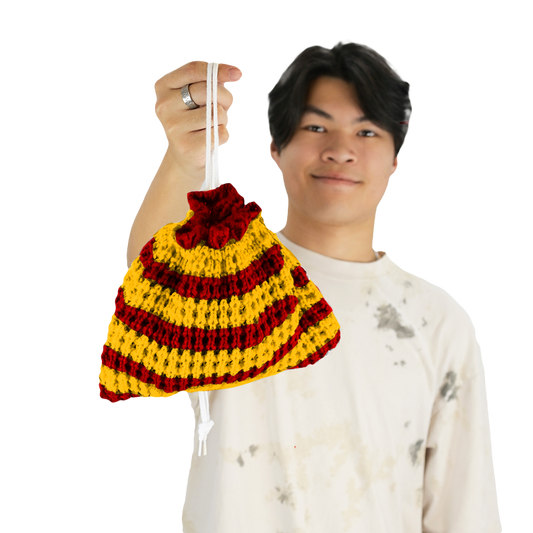 Red and Yellow Striped Beanie Pack™ Bag