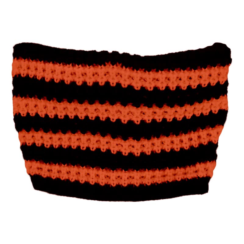 Black and Orange Striped Cat Beanie