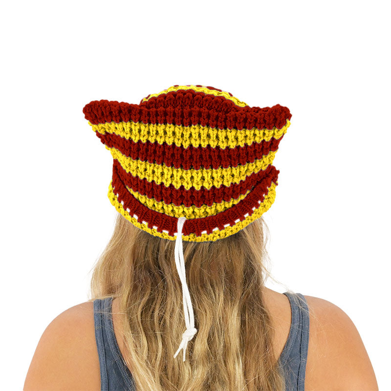 Red and Yellow Striped Beanie Pack™ Bag
