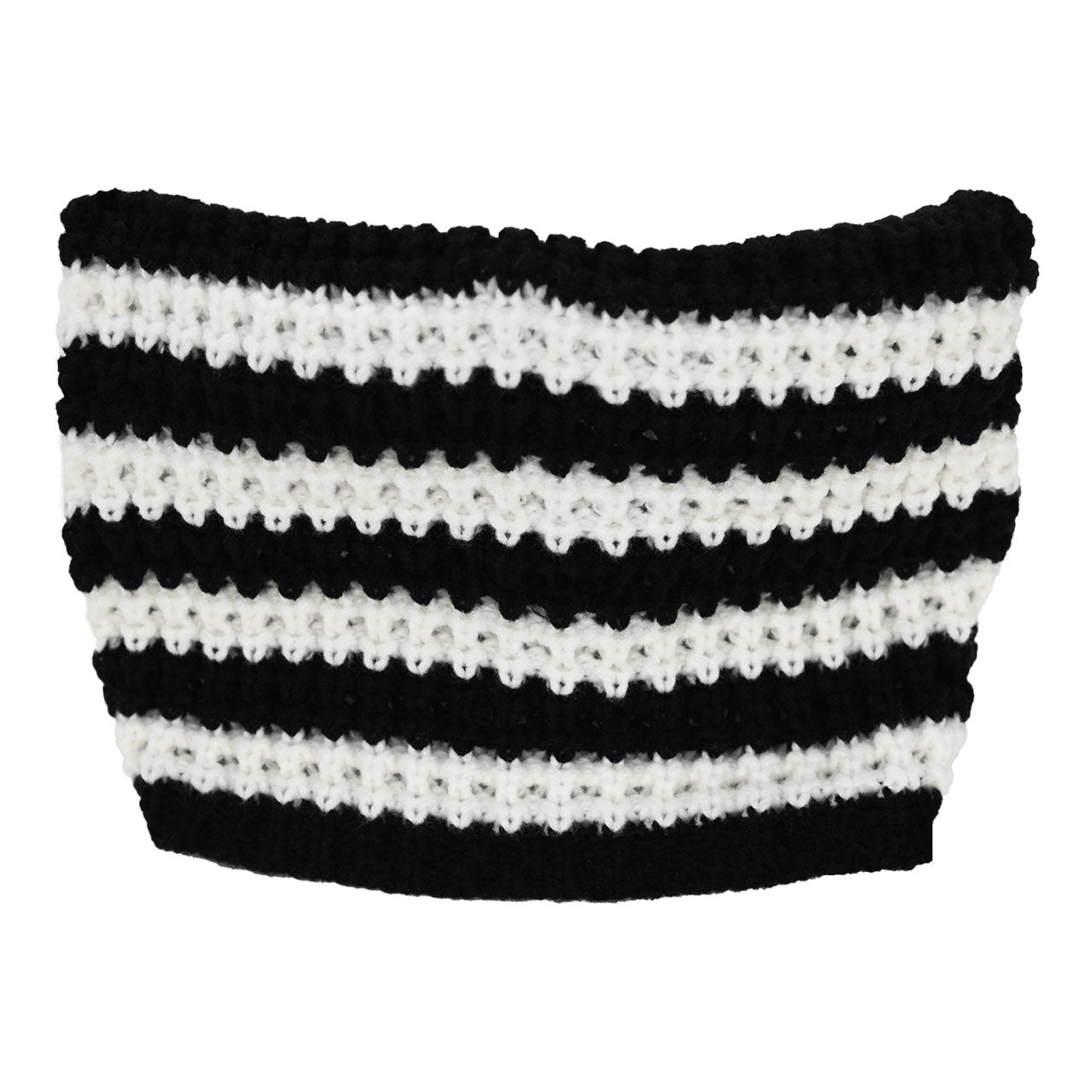 Black and White Striped Cat Beanie