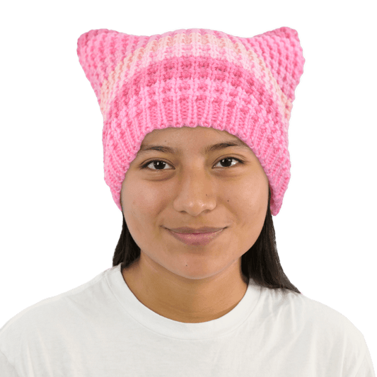 Pink Monochromatic Cat Beanie