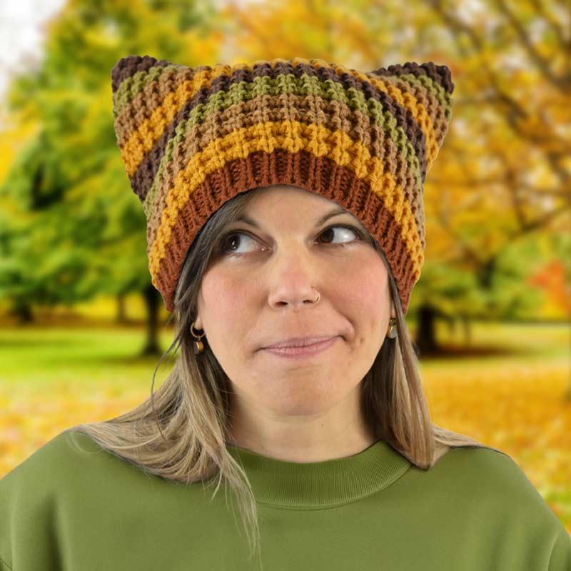 Fall Colors Cat Beanie