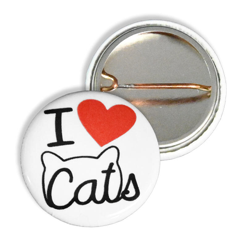 I Love Cats 1 inch Button Pin