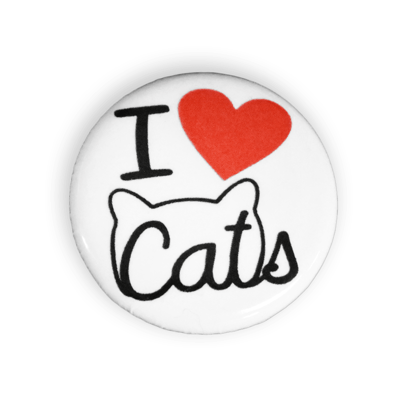 I Love Cats 1 inch Button Pin