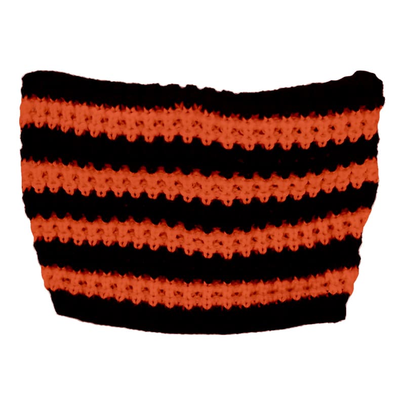 Black and Orange Striped Cat Beanie