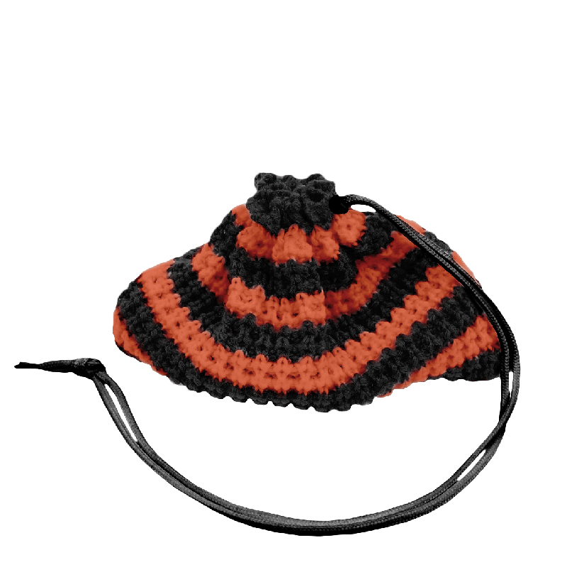 Black and Orange Striped Beanie Pack™ Bag