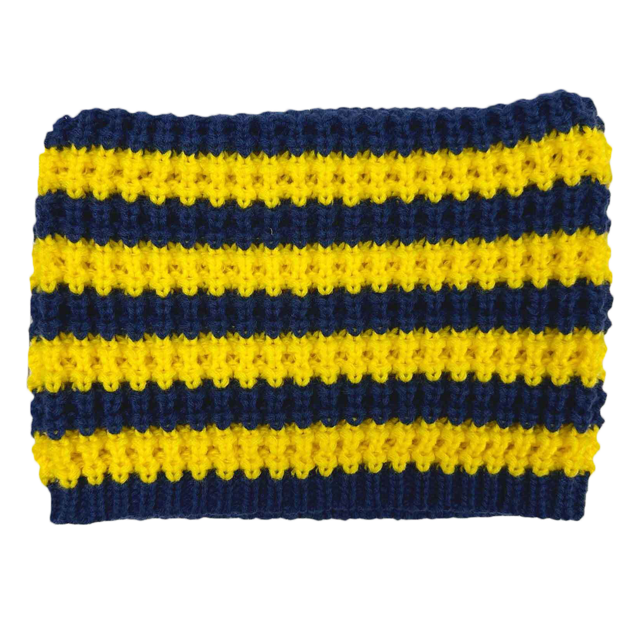 Navy and Yellow Striped Cat Beanie