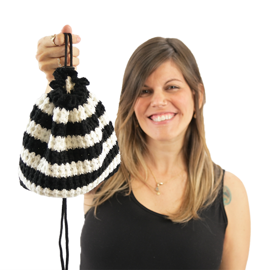 Black and White Striped Beanie Pack™