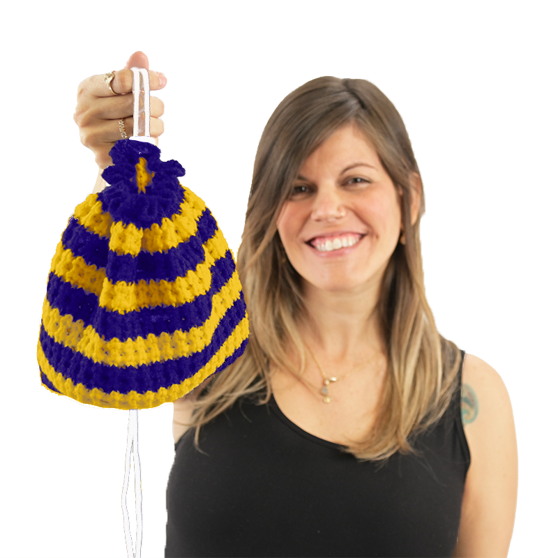 Purple and Yellow Striped Beanie Pack™