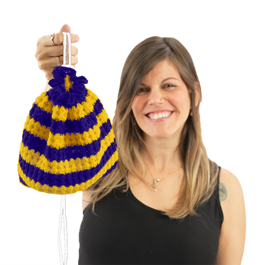 Purple and Yellow Striped Beanie Pack™