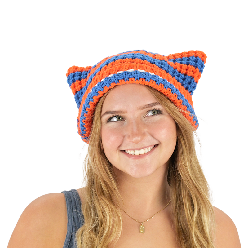 Orange and Blue Striped Beanie Pack™