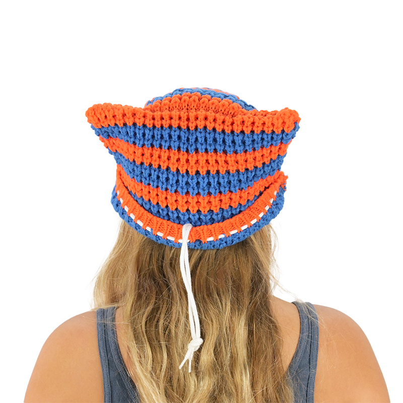 Orange and Blue Striped Beanie Pack™