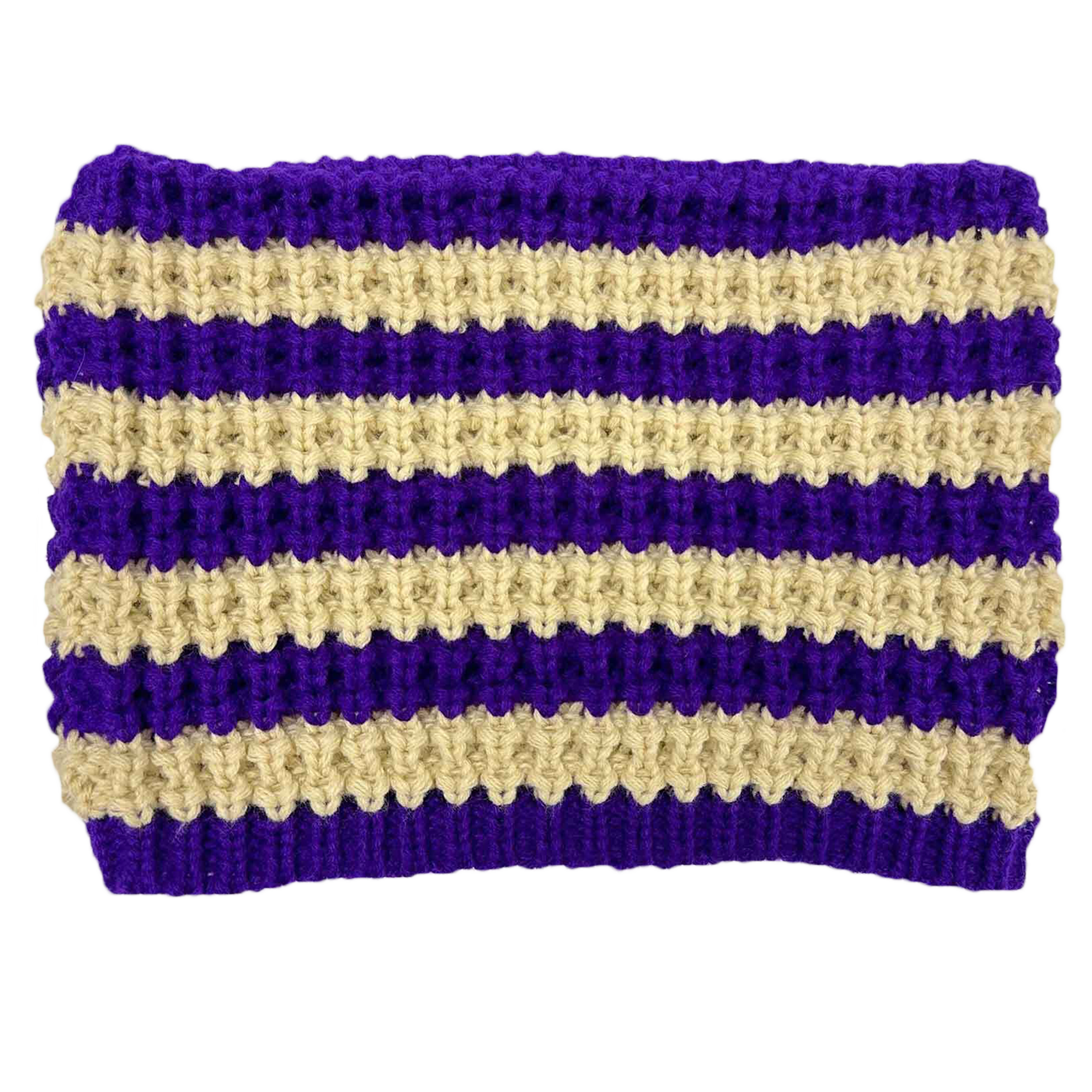 Purple and Tan Striped Cat Beanie