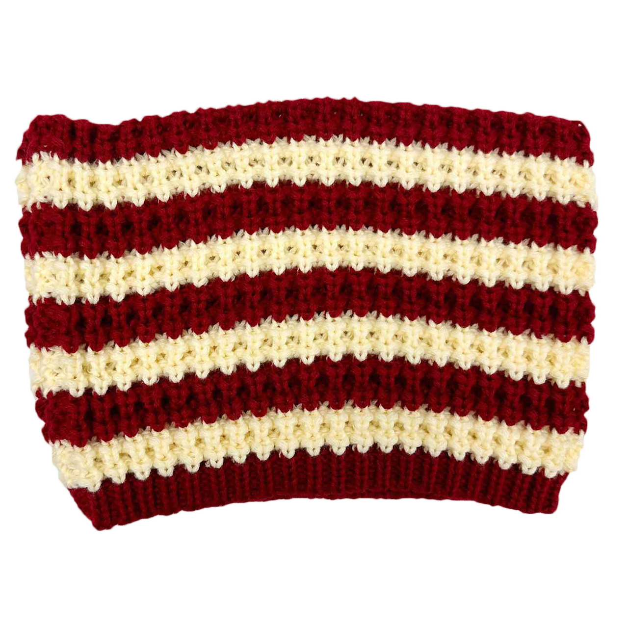 Red and White Striped Cat Beanie